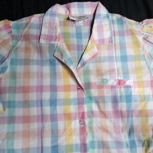 Vintage Directions Ms. California Rainbow Pastel Button Shirt